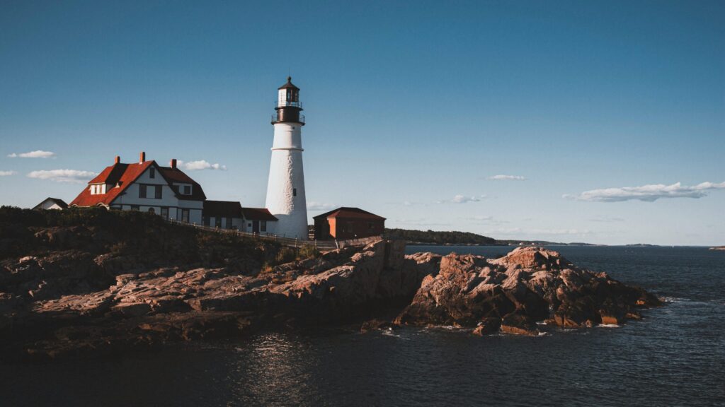 pexels-photo-20340962-20340962 Scenic view of Portland Head Light, a famous lighthouse in Maine, along the rocky coastline.